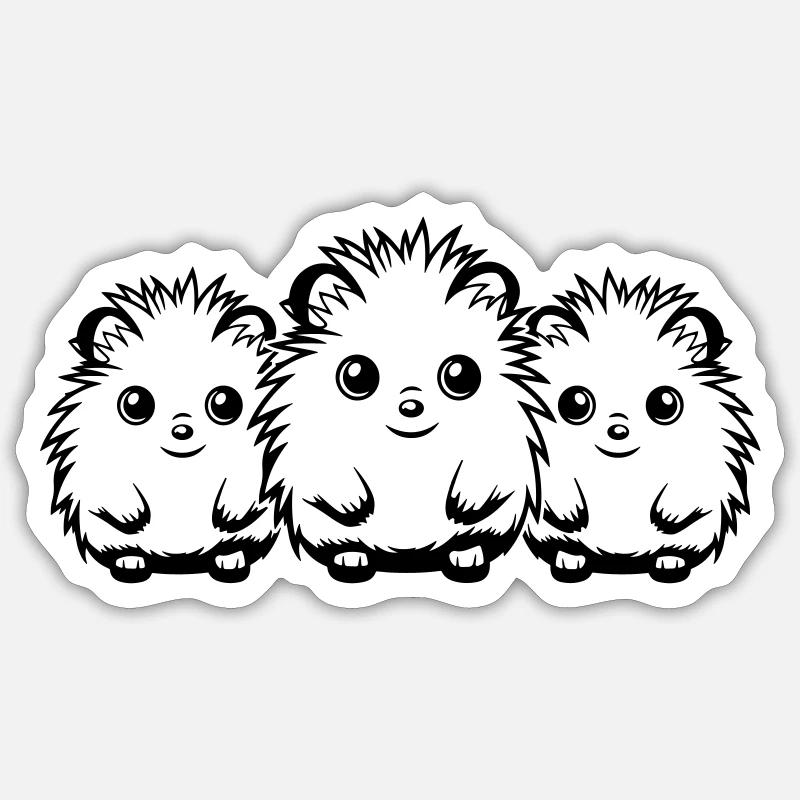Hérisson Mignon Mignon Bébé Sticker taille S (10 x 10 cm)