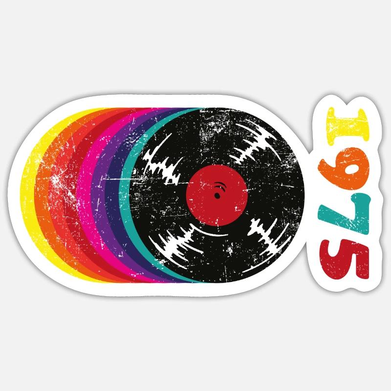 1975 Vintage - Sticker Größe S (10 x 10 cm) - Mattweiß