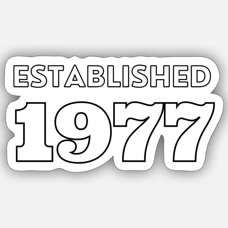 Established 1977 - Sticker Größe S (10 x 10 cm) - Mattweiß