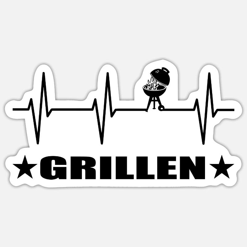 BBQ - Sticker Größe S (10 x 10 cm) - Mattweiß