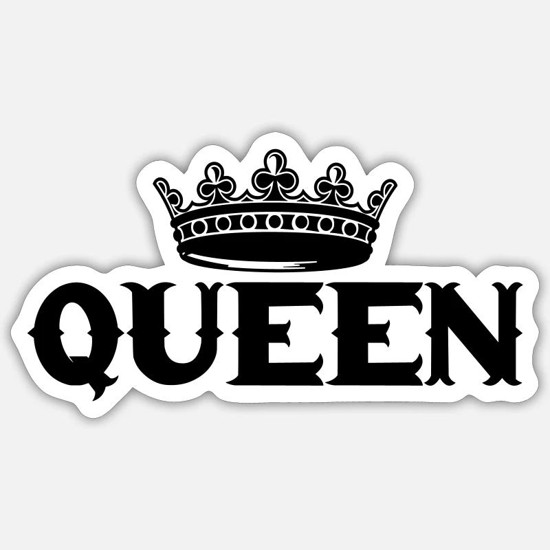 queen - Sticker Größe S (10 x 10 cm) - Mattweiß