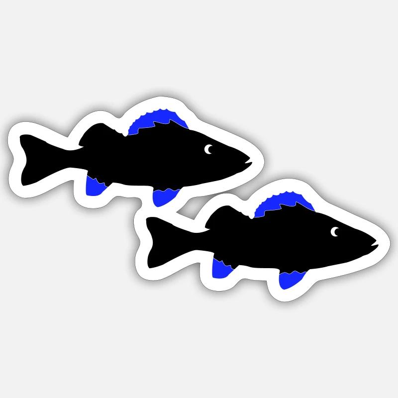 Poisson perche - Sticker taille S (10 x 10 cm) - blanc mat