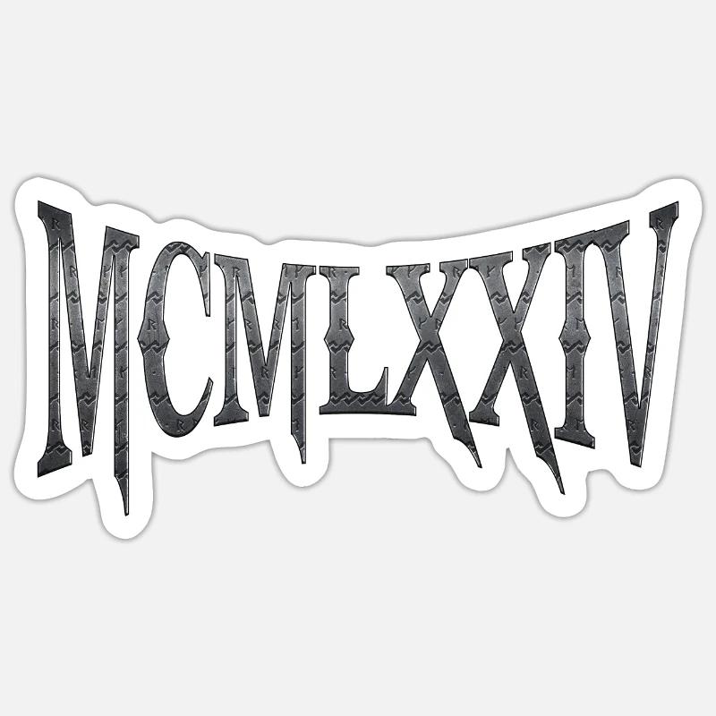 MCMLXXIV 1974 50th Birthday B-Day Birthday Gift Sticker size S (10 x 10 cm)