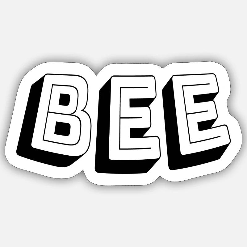 Bee - Sticker Größe S (10 x 10 cm) - Mattweiß