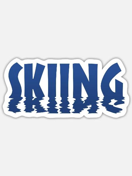 Skiing - Sticker Größe S (10 x 10 cm) - Mattweiß