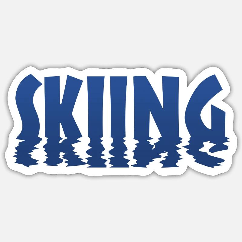 Skiing - Sticker Größe S (10 x 10 cm) - Mattweiß