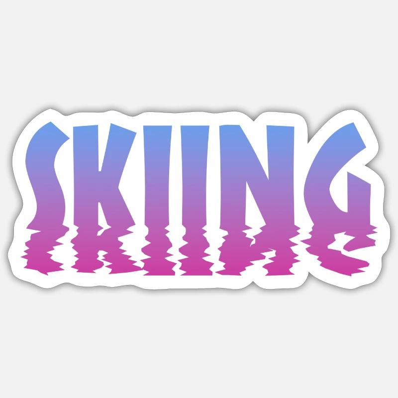 Skiing - Sticker Größe S (10 x 10 cm) - Mattweiß