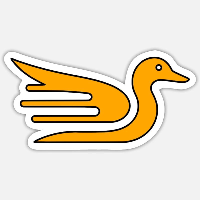 Speedy Quack - eine einfache Ente - Sticker Größe S (10 x 10 cm) - Mattweiß