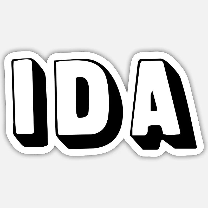 Nom - Ida - Sticker taille S (10 x 10 cm) - blanc mat
