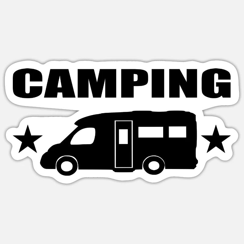Camping - Sticker Größe S (10 x 10 cm) - Mattweiß