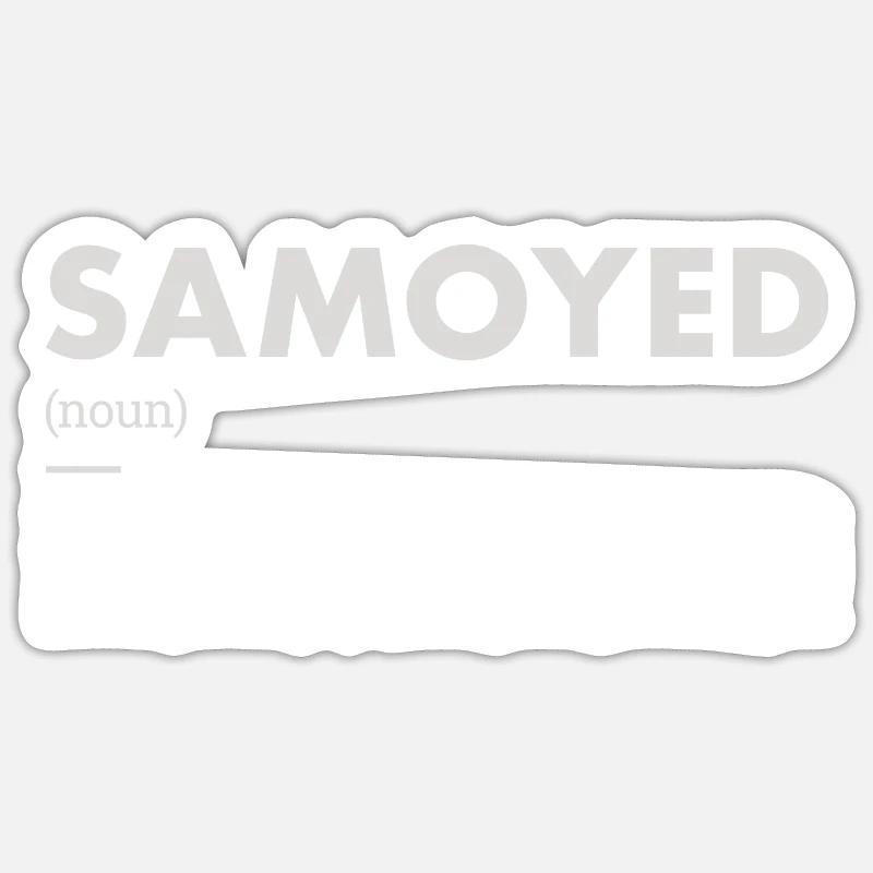 Définition du Samoyède - Sticker taille S (10 x 10 cm) - blanc mat