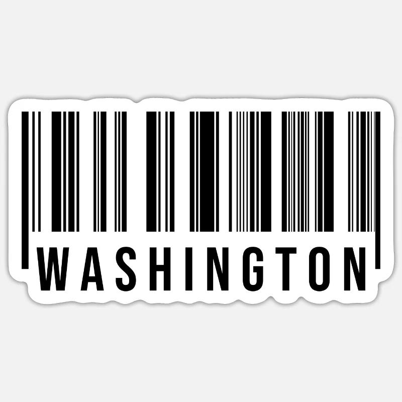 Washington Strichcode - Sticker Größe S (10 x 10 cm) - Mattweiß