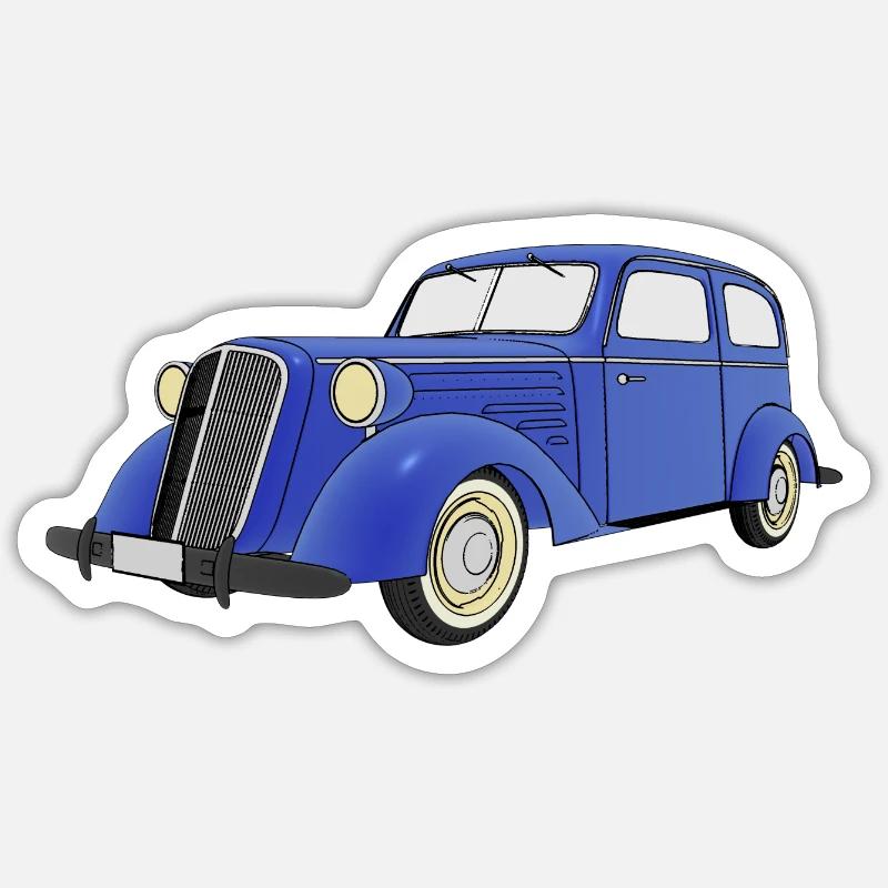 oldtimer - Sticker Größe S (10 x 10 cm) - Mattweiß