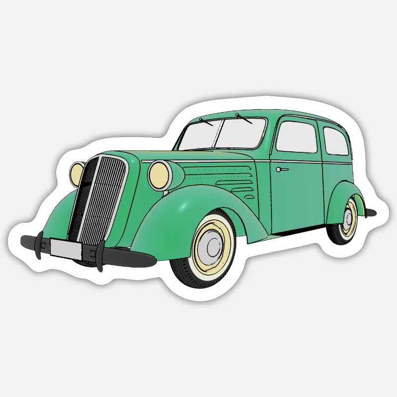 Oldtimer - Sticker Größe S (10 x 10 cm) - Mattweiß