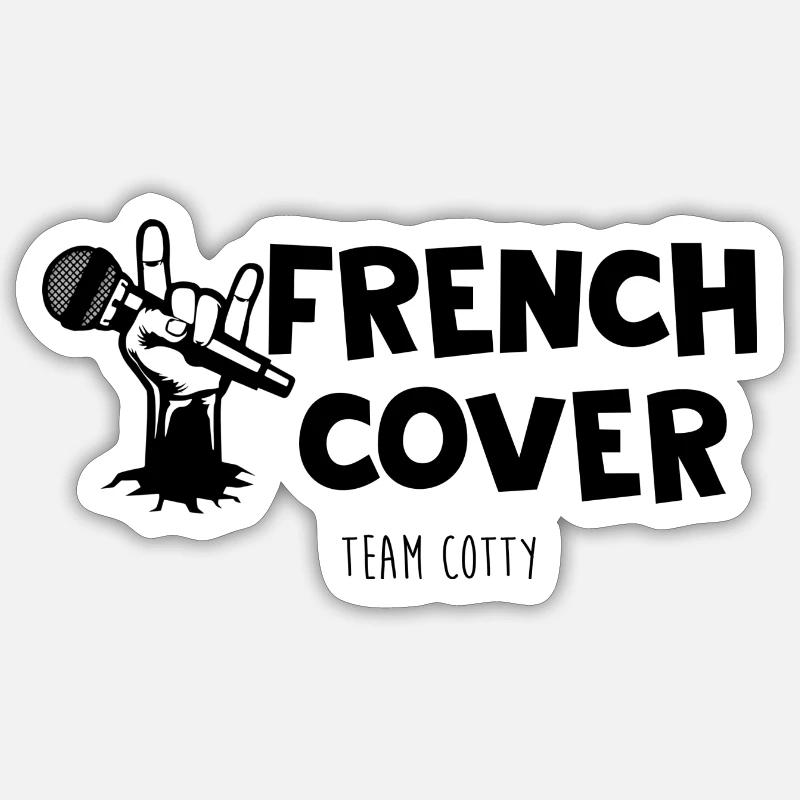 french cover - Sticker taille S (10 x 10 cm) - blanc mat