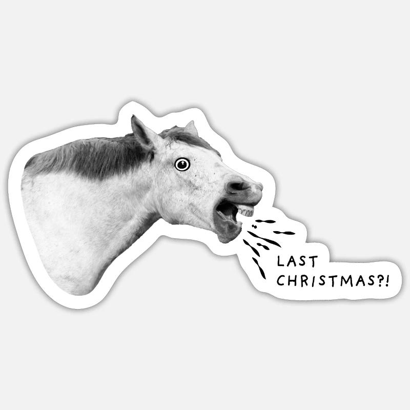 Noël dernier ?! - Sticker taille S (10 x 10 cm) - blanc mat