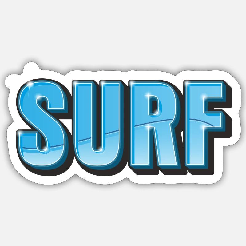 SURF - Sticker Größe S (10 x 10 cm) - Mattweiß