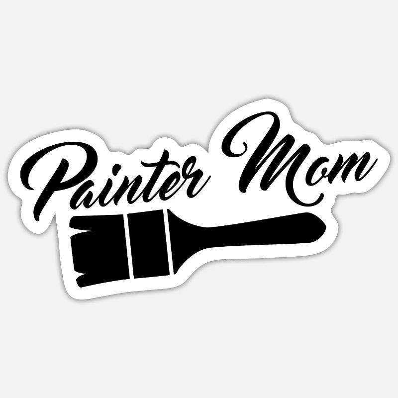 Malerin Mama - Sticker Größe S (10 x 10 cm) - Mattweiß