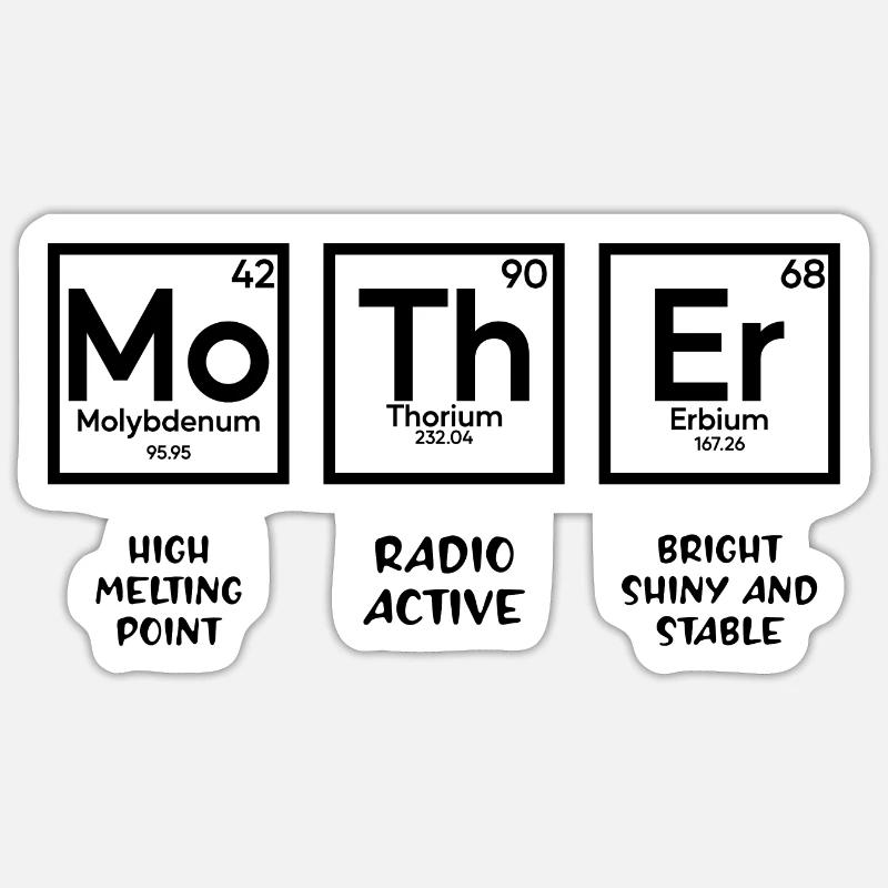 Mutter-Periodensystem Sticker Größe S (10 x 10 cm)