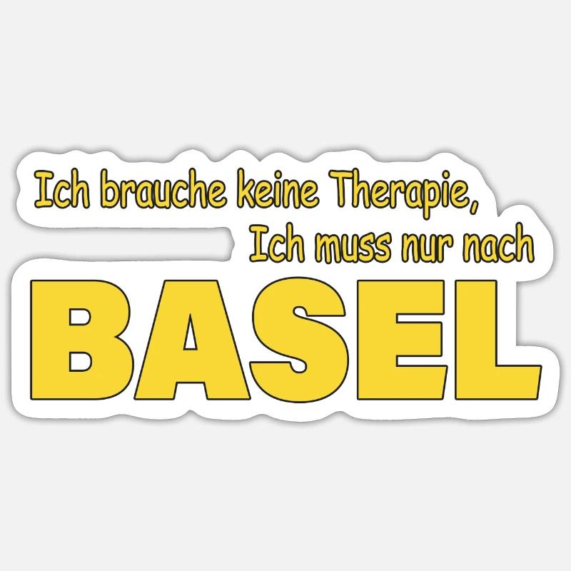 Therapie BASEL - Sticker Größe S (10 x 10 cm) - Mattweiß