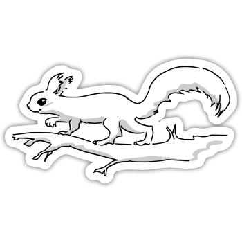 Eichhörnchen Tricolor - Sticker Größe S (10 x 10 cm) - Mattweiß - Vorne