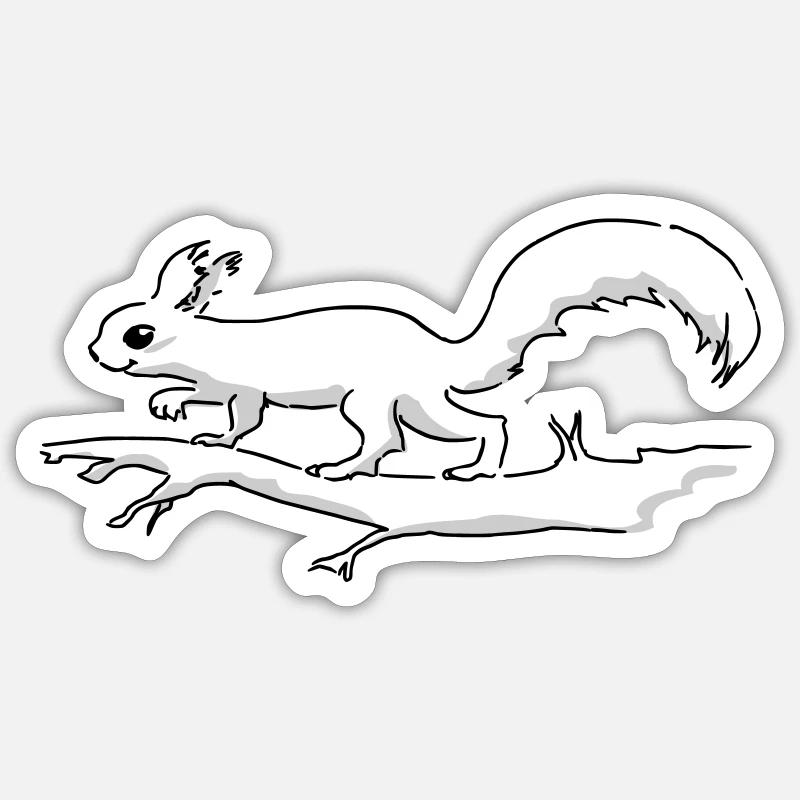 Écureuil tricolore Sticker taille S (10 x 10 cm)
