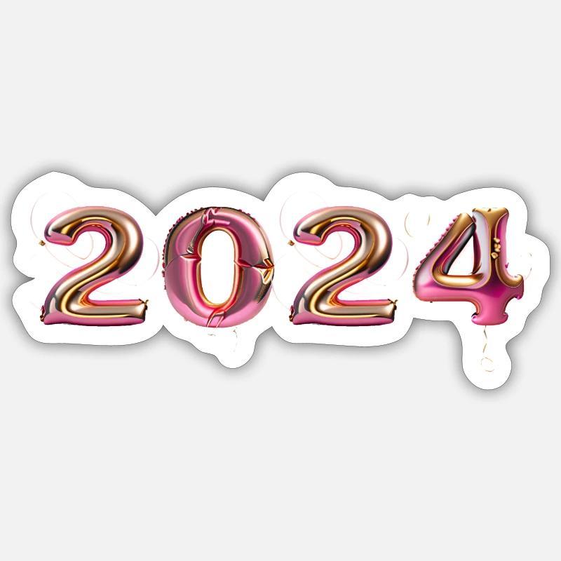 2024 Balloon - Sticker Größe S (10 x 10 cm) - Mattweiß
