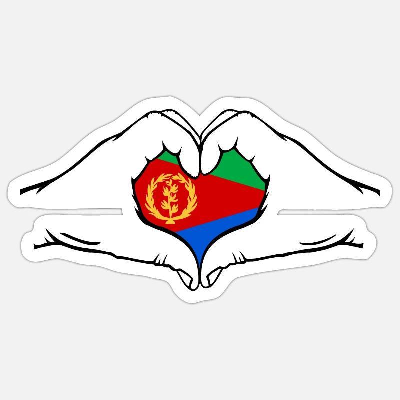 Eritrea Herzform Sticker Größe S (10 x 10 cm)