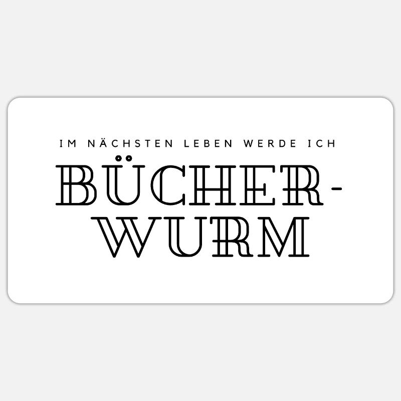 Bücherwurm Sticker Größe S (10 x 10 cm)