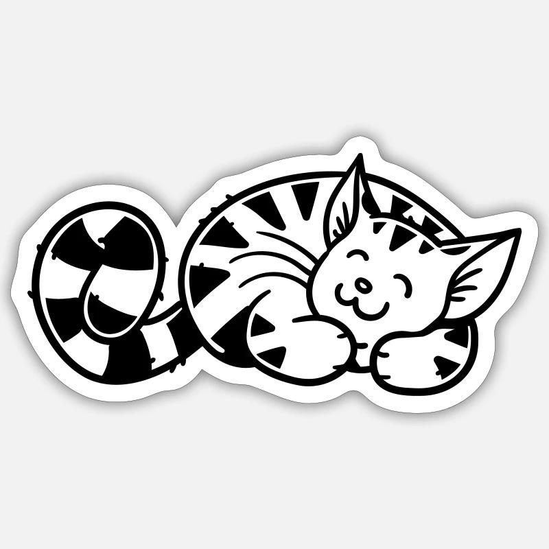 Chaton de dessin animé Sticker taille S (10 x 10 cm)