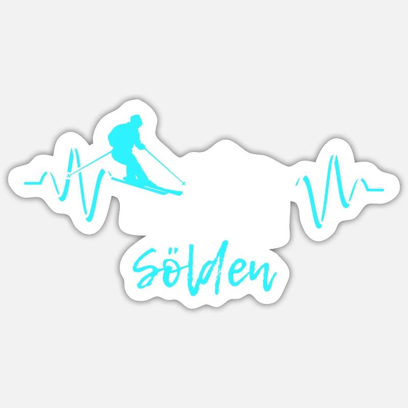 Skiing Sölden Sticker size S (10 x 10 cm)