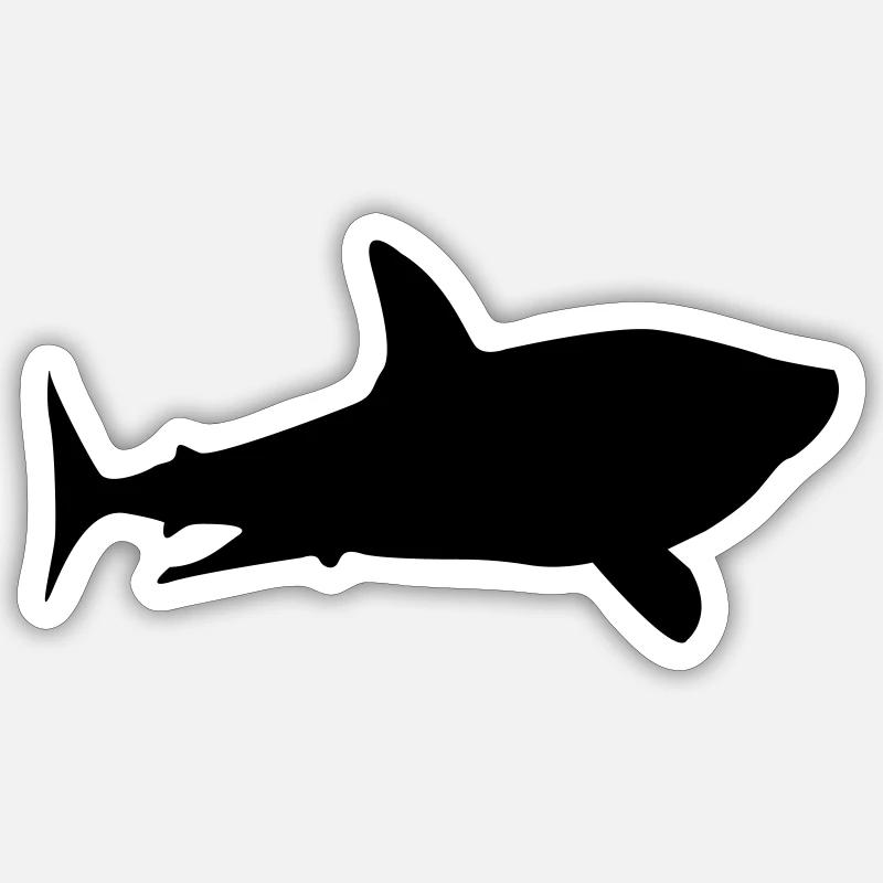 shark silhouette Sticker Größe S (10 x 10 cm)