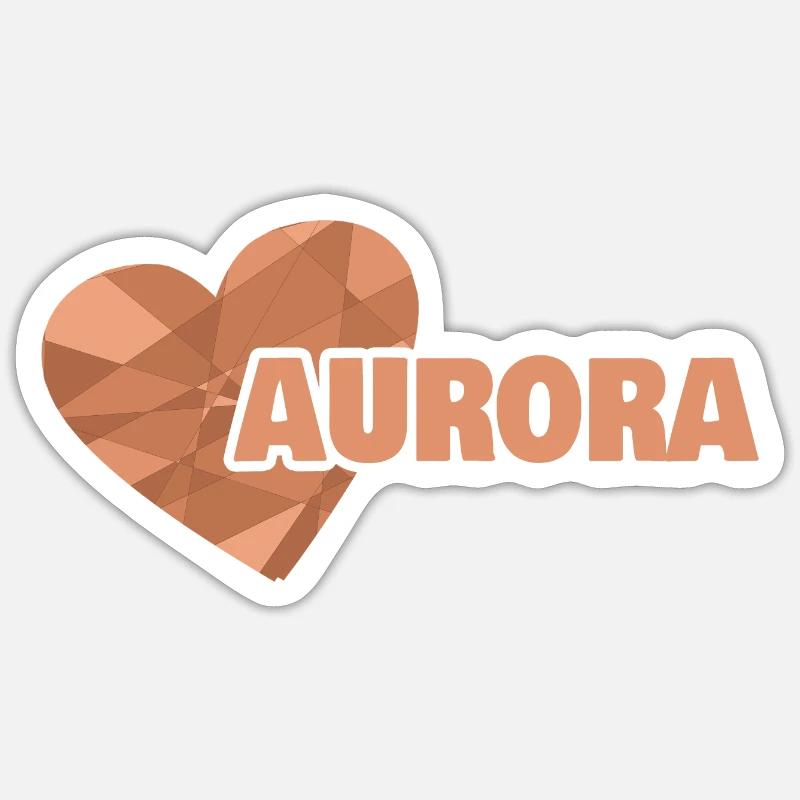 First name Aurora - Sticker size S (10 x 10 cm) - white matte