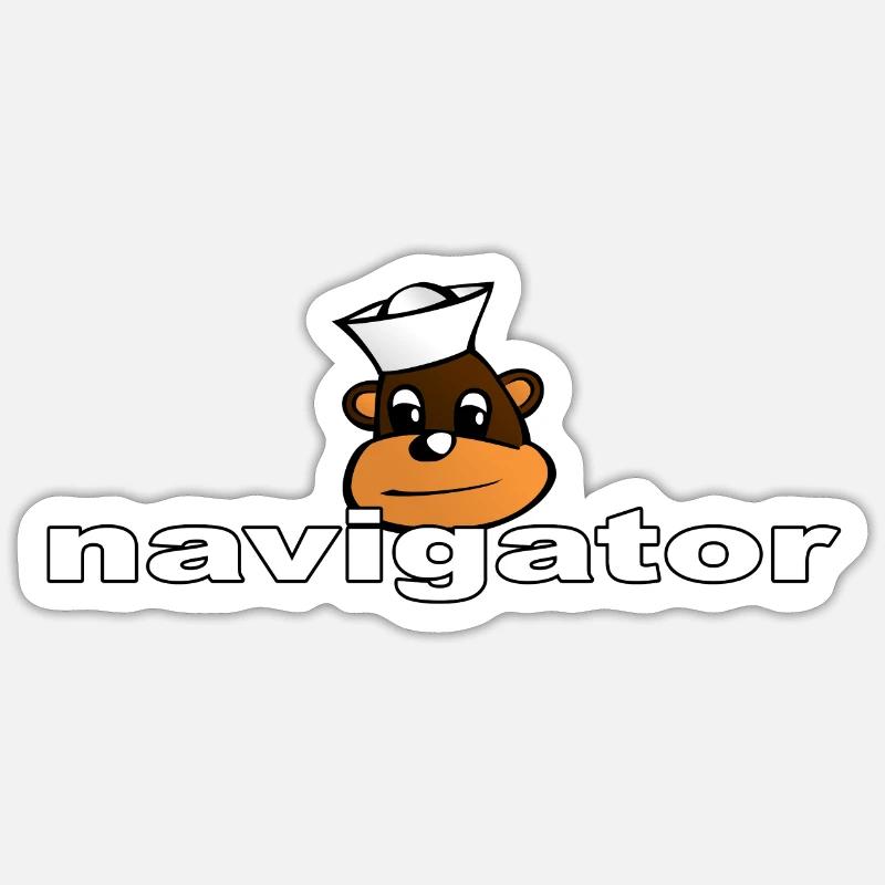 navigateur - Sticker taille S (10 x 10 cm) - blanc mat