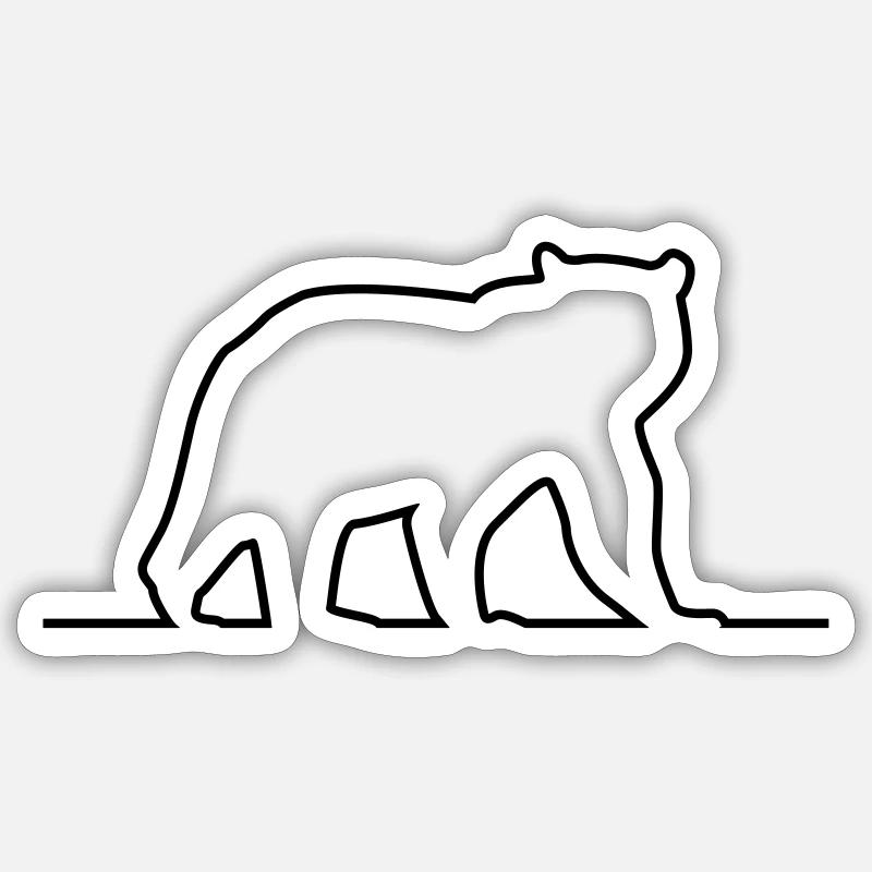 bear silhouette - Sticker Größe S (10 x 10 cm) - Mattweiß
