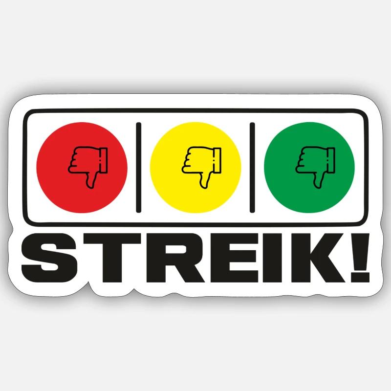 Streik Ampel Protest - Sticker Größe S (10 x 10 cm) - Mattweiß