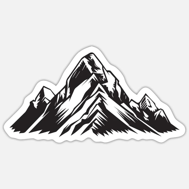 Mountains Symbol - Sticker size S (10 x 10 cm) - white matte