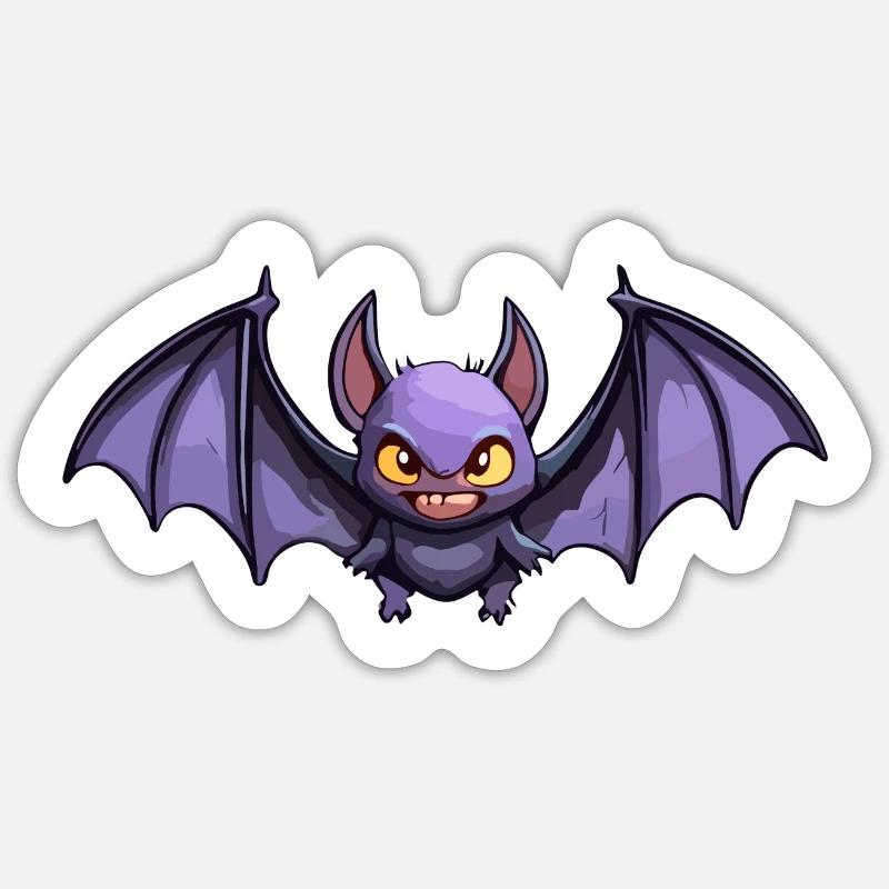 Fledermaus / Vampir / Dracula / Tier / Halloween - Sticker Größe S (10 x 10 cm) - Mattweiß