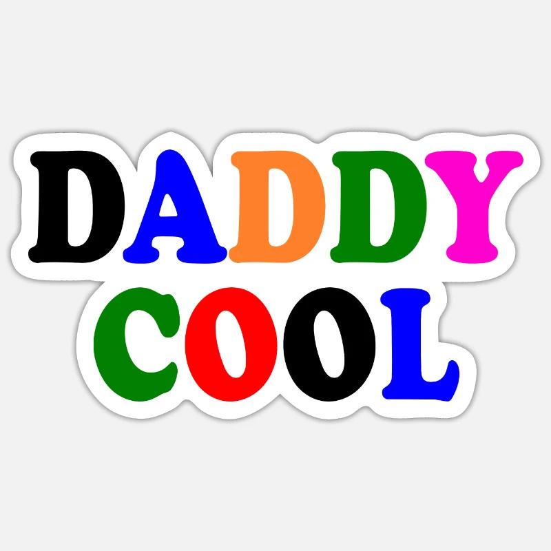 Daddy cool - Sticker taille S (10 x 10 cm) - blanc mat