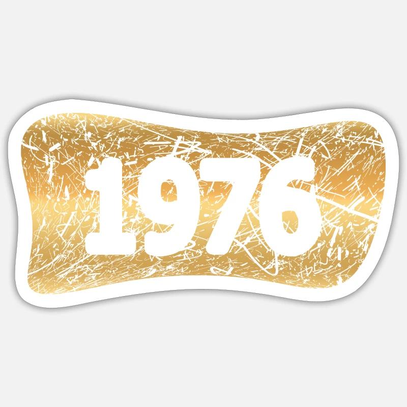 Or 1976 - Sticker taille S (10 x 10 cm) - blanc mat