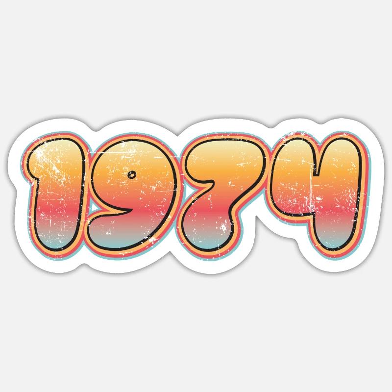 Millésime 1974 - Sticker taille S (10 x 10 cm) - blanc mat