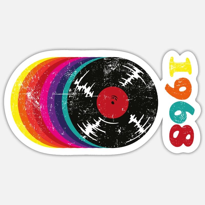 Millésime 1968 - Sticker taille S (10 x 10 cm) - blanc mat