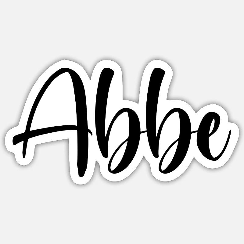 Name - Abbe - Sticker Größe S (10 x 10 cm) - Mattweiß