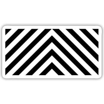 Fond Chevron Noir Et Blanc - Sticker taille S (10 x 10 cm) - blanc mat - Devant