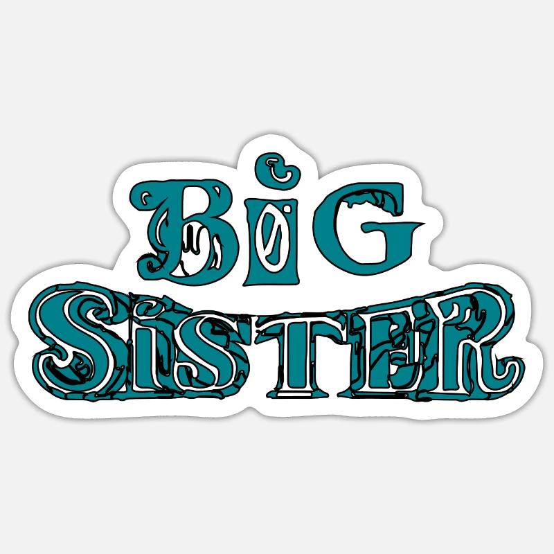GROßE SCHWESTER - Sticker Größe S (10 x 10 cm) - Mattweiß