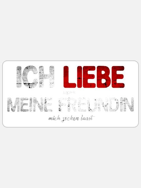Ich Liebe Wenn Meine Freundin Mich Zocken Lässt - Sticker Größe S (10 x 10 cm) - Mattweiß