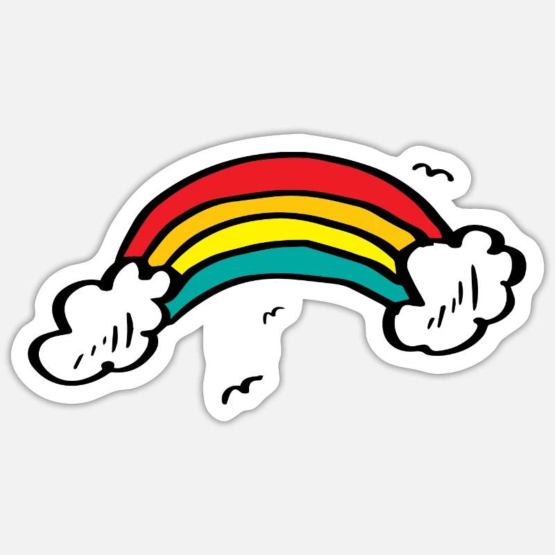 Lebendiger Regenbogenbogen - Sticker Größe S (10 x 10 cm) - Mattweiß