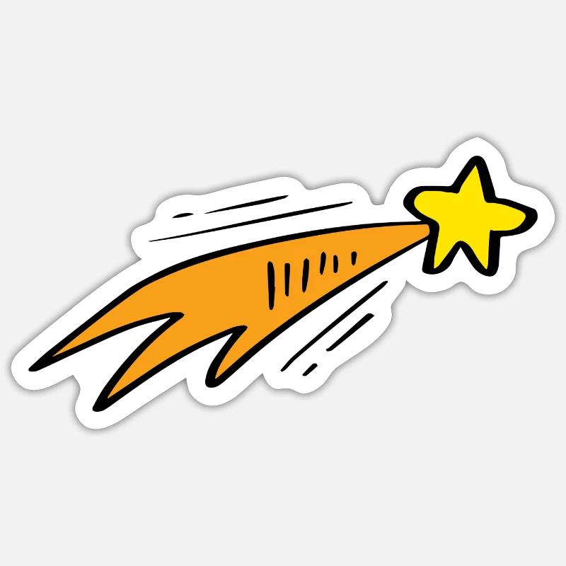 Star Trail Neon Rocket - Sticker size S (10 x 10 cm) - white matte