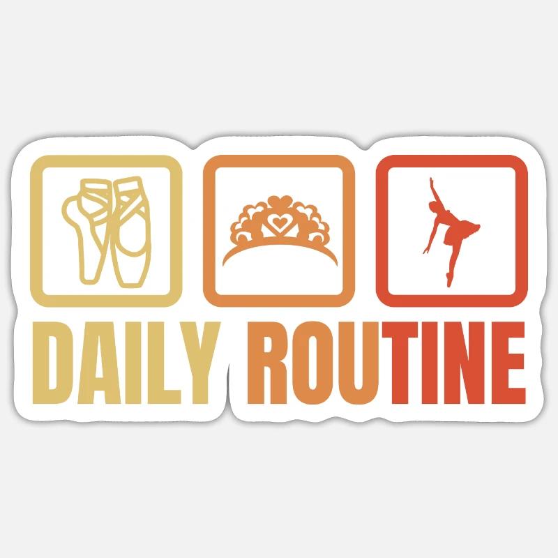 Routine quotidienne de ballet - Sticker taille S (10 x 10 cm) - blanc mat