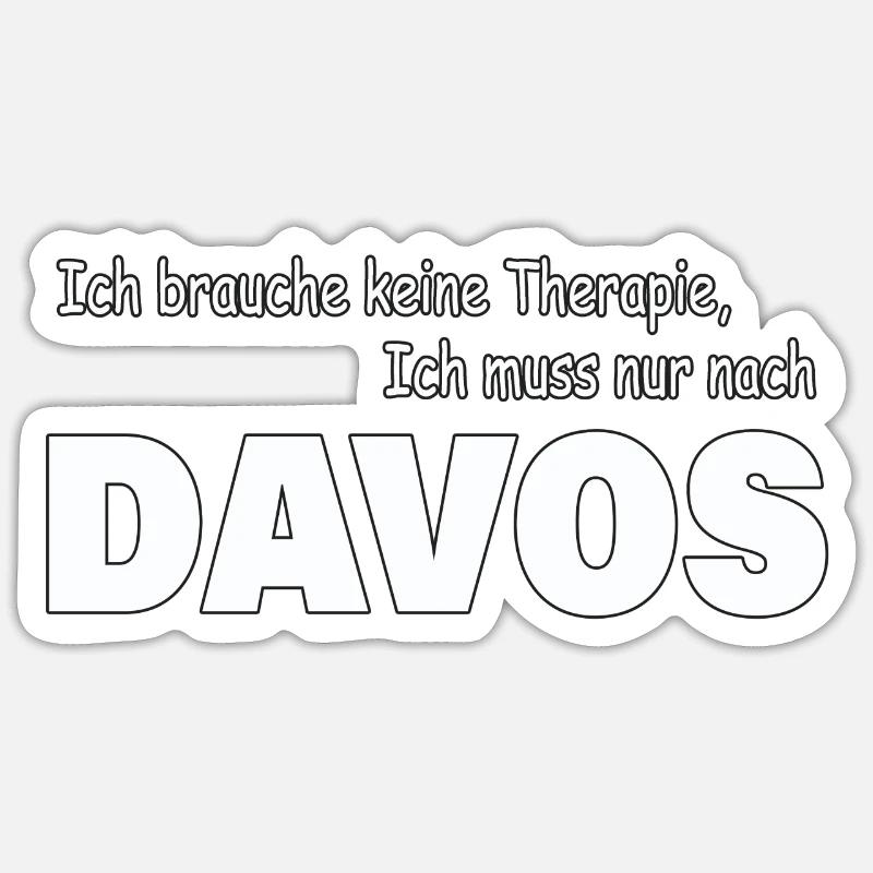 Therapie DAVOS - Sticker Größe S (10 x 10 cm) - Mattweiß
